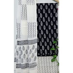 Jaipuri Print Pure Cotton Dress Material with Malmal Cotton Dupatta - KC021621