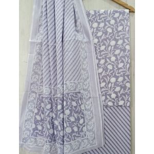 Jaipuri Print Pure Cotton Dress Material with Malmal Cotton Dupatta - KC021638