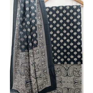 Jaipuri Print Pure Cotton Dress Material with Malmal Cotton Dupatta - KC021642