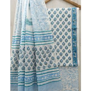 Jaipuri Print Pure Cotton Dress Material with Malmal Cotton Dupatta - KC021643