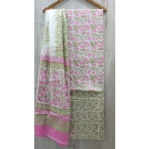 Jaipuri Print Pure Cotton Dress Material with Malmal Cotton Dupatta - KC021647