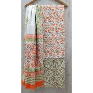 Jaipuri Print Pure Cotton Dress Material with Malmal Cotton Dupatta - KC021651