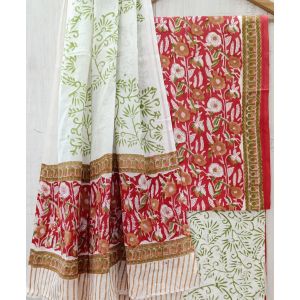 Jaipuri Print Pure Cotton Dress Material with Malmal Cotton Dupatta - KC021656