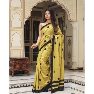 KC110565 - Beautiful Mulmul Cotton Saree with Blouse