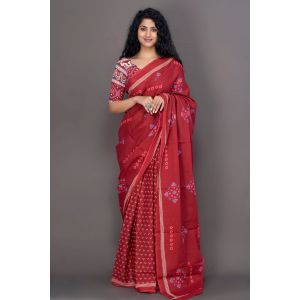 Beautiful Mulmul Cotton Saree with Blouse - KC110772