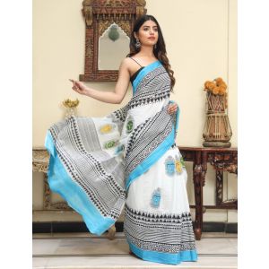 Stunning Jaipuri Malmal Cotton Saree with Blouse - KC110885