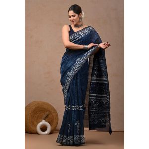 Beautiful Hand Block Printed Chanderi Sarees - KC120526