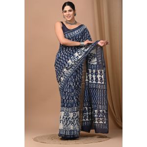 Beautiful Hand Block Printed Chanderi Sarees - KC120530