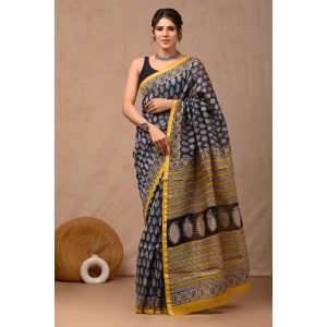 Beautiful Hand Block Printed Chanderi Sarees - KC120531