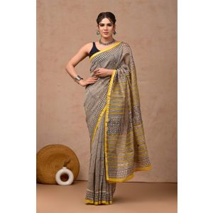 Beautiful Hand Block Printed Chanderi Sarees - KC120533