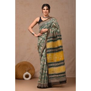 Beautiful Hand Block Printed Chanderi Sarees - KC120543