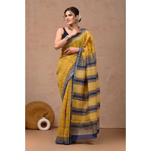 Beautiful Hand Block Printed Chanderi Sarees - KC120547