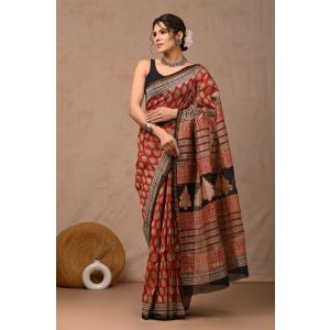 Beautiful Hand Block Printed Chanderi Sarees - KC120550