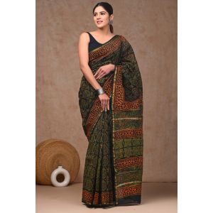 Beautiful Hand Block Printed Chanderi Sarees - KC120553