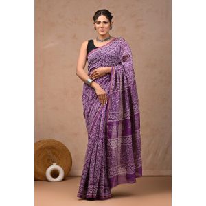 Beautiful Hand Block Printed Chanderi Sarees - KC120558