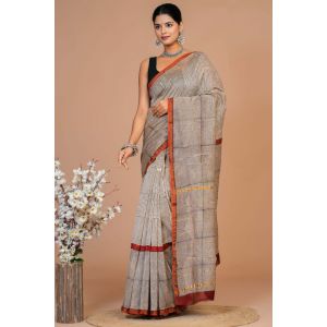 Beautiful Hand Block Printed Chanderi Silk Sarees - KC120574