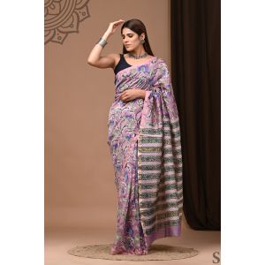 Beautiful Hand Block Printed Chanderi Silk Sarees - KC120581