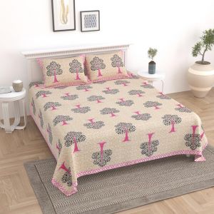Beautiful Double Bed High Quality Cotton Bedsheet (90 X 108 Inches - 7.5 X 9 feet) - KC140282