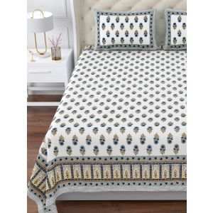 Premium Quality King Size Double Bed Cotton Bedsheet (108 X 108 Inches - 9 X 9 feet) - KC140338