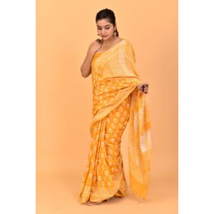 Linen Cotton Saree with Beautiful Silver Zari Border - KC180176