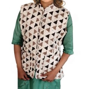 Printed Cotton Quilted Reversible Jacket for Women