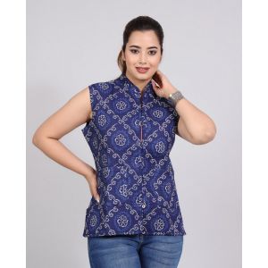 Printed Cotton Quilted Reversible Jacket for Women - KC190152