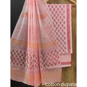 KC20844 - Cotton Dress Material with Cotton Dupatta
