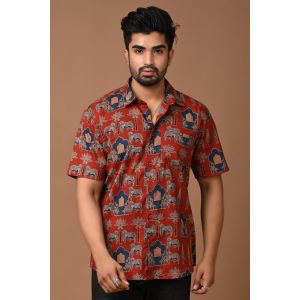 Premium Quality Mens Jaipuri Cotton Printed Half Sleeve Shirt - KC370052