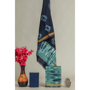 Hand Block Printed Maheshwari Silk Suit - KC420035