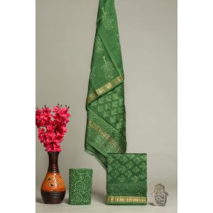 Hand Block Printed Maheshwari Silk Suit - KC420042