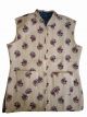 KC190001 - Cream Printed Cotton Quilted Reversible Jacket for Ladies