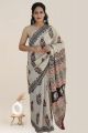 Beautiful Hand Block Print Mulmul Cotton Saree with Blouse - KC100293