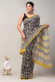 Beautiful Hand Block Print Malmal Cotton Saree with Blouse - KC100385