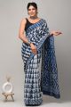 Beautiful Hand Block Print Malmal Cotton Saree with Blouse - KC100391