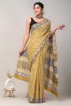 Beautiful Hand Block Print Malmal Cotton Saree with Blouse - KC100399