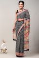 Beautiful Hand Block Print Malmal Cotton Saree with Blouse - KC100404