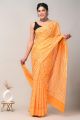 Beautiful Hand Block Print Malmal Cotton Saree with Blouse - KC100406