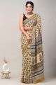 Beautiful Hand Block Print Malmal Cotton Saree with Blouse - KC100409