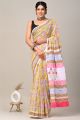 Beautiful Hand Block Printed Malmal Cotton Saree with Blouse - KC100411