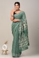Beautiful Hand Block Printed Malmal Cotton Saree with Blouse - KC100413