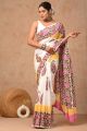 Beautiful Hand Block Printed Malmal Cotton Saree with Blouse - KC100424