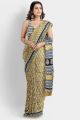 Beautiful Hand Block Printed Malmal Cotton Saree with Blouse - KC100443