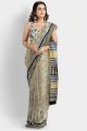 Beautiful Hand Block Printed Malmal Cotton Saree with Blouse - KC100444