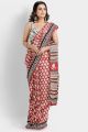 Beautiful Hand Block Printed Malmal Cotton Saree with Blouse - KC100453