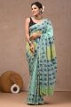 Beautiful Hand Block Printed Malmal Cotton Saree with Blouse - KC100461