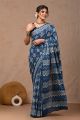 Beautiful Hand Block Printed Malmal Cotton Saree with Blouse - KC100488