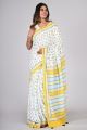Beautiful Hand Block Printed Malmal Cotton Saree with Tassels - KC100542