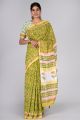 Beautiful Hand Block Printed Malmal Cotton Saree with Tassels - KC100560