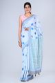 Beautiful Hand Block Printed Malmal Cotton Saree with Tassels - KC100569