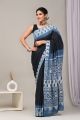 Beautiful Hand Block Printed Malmal Cotton Saree - KC100584